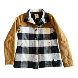 Kavu Black and Tan Plaid Jacket